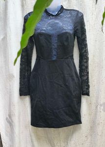 3738. Black Lace Mini Dress