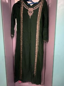 Green Embroidered Kurti