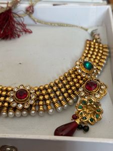 Indian Necklace Set With Stones