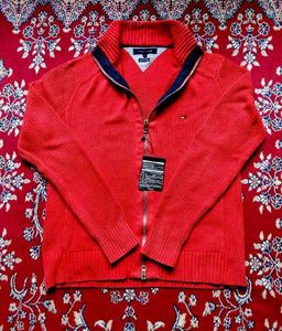 double zip Tommy Hilfiger Red Cardigan