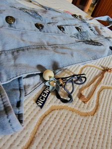 Embroidered Denim Overalls