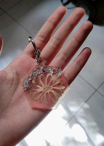 Floral Resin Keychain