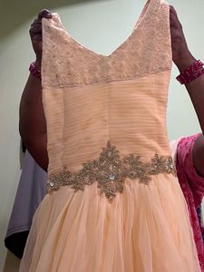 Elegant Peach Ethnic Gown