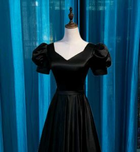 Black Satin  Long Gown