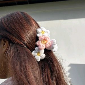 Handmade Crochet Flower Hair Clips