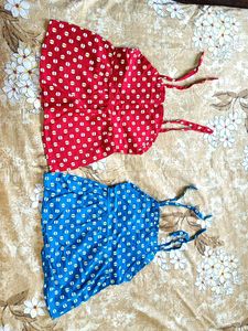 Cute Polka Dot Combo Dresses For Baby Girls