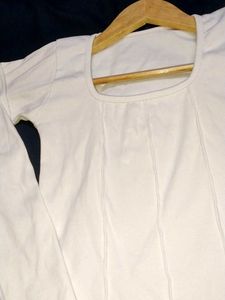 WhiteLong Sleeve Crop Top