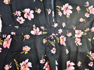 Black Jumpsuit with Floral Print