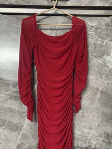 Red Bodycon Long Sleeve Dress