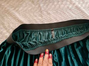 Green Velvet Skirt