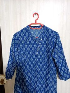 Blue Printed Tunic Top