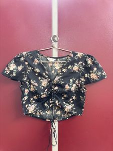 Floral Cinched Crop Top