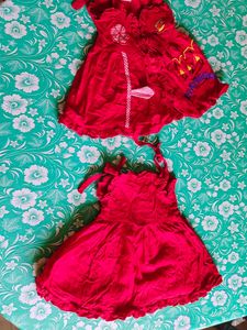 Red Embroidered Baby Dress