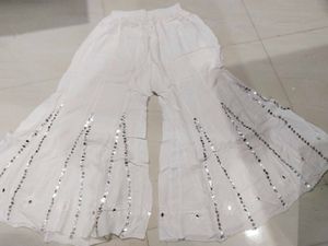 White Worked Plazzo