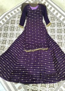 Elegant Purple Kurta and Skirt Set