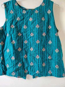 Elegant Teal Floral Kurta