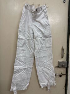 High Waist white cargo pants
