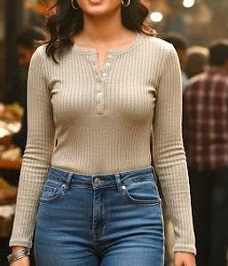 Ribbedbodysuit And Mesh Top Combo