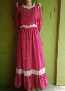 Vintage Polka Dot Maxi Dress