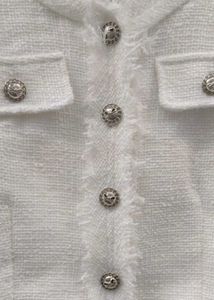 White Tweed Cropped Top