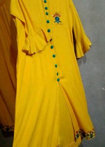 🔸 &#34;Embroidered Slit Gown Kurti with Palazzo Set&#34;