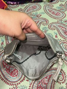 Silver Zipper Pouch