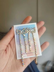 Rhinestone Bow Coquette Earrings