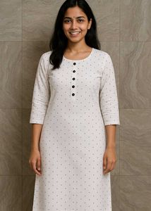 White Polka Dot Kurti