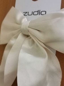 Satin Cream Colour Hair-Bow Clip