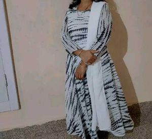 Tie-Dye Long Sleeve Kurta Set