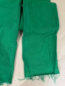 Zara Green Denim Jeans