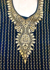 New Elegant Navy &amp; Gold Indian Dress