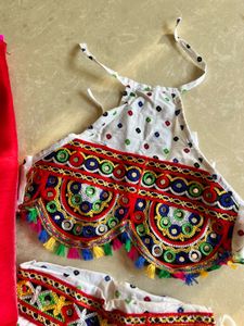 White Bandhani Lehenga Set