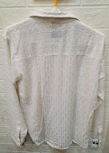 Textured Button-Down with Chickankari Work.