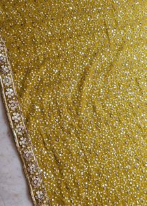 Golden Embellished saree with blouse piece