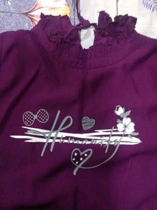Purple Graphic Print Top(Xl)