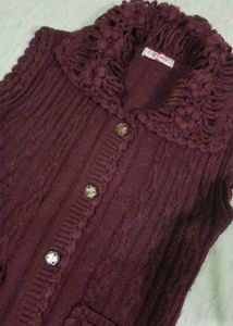 Maroon Knitted Vest
