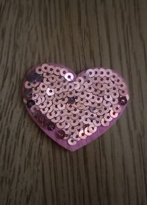 Applique/Patch Of A Sequin Heart Pair
