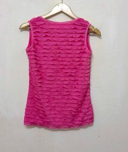 Trendy New Pink Ruffled Sleeveless Top For Women