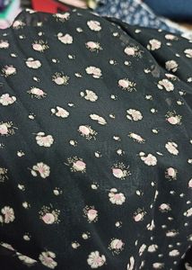 Short Black Pinafore Floral Deep V Neck Dress