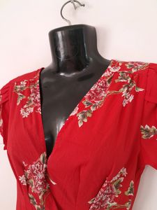 Red Printed Dress (Women&#39;s)