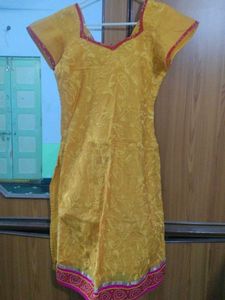 Yellow Embroidered Kurta
