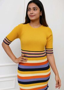 Striped Knit Bodycon Dress