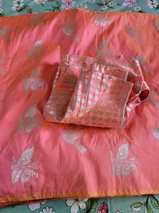 Soft Silk With Silver Buti