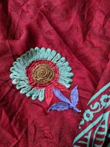 Maroon saree
