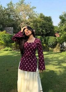 Elegant Ethnic Kurta with Skirt