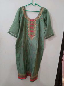 Green &amp; Pink Kurta Set