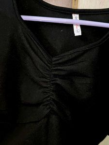 Black Puff Sleeve Top