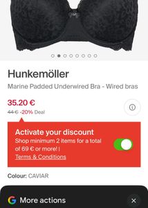 Hunkemoller Imported Pushup Black Bra