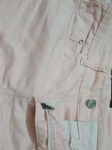 Peach Denim Shorts